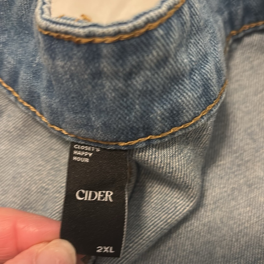 Cider jorts Jean shorts denim SZ 2X plus size baggy oversized light wash NWT - Picture 6 of 16